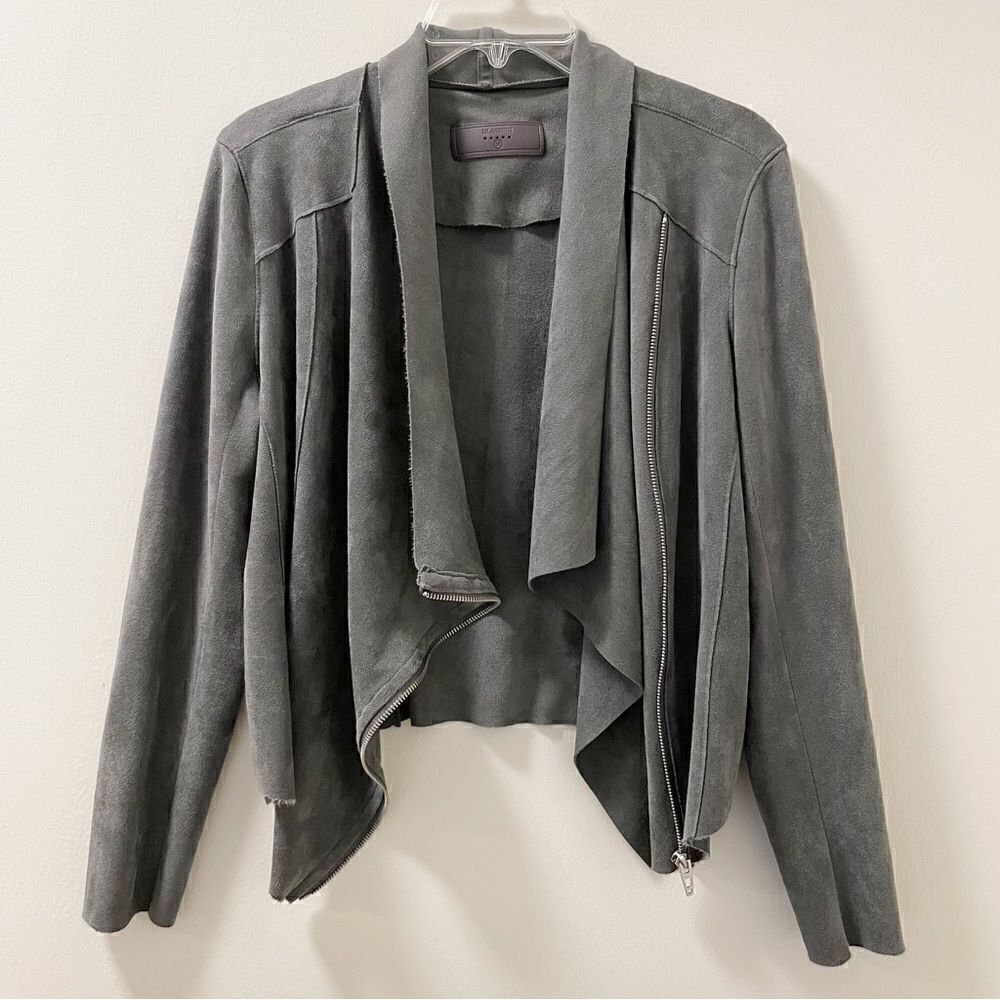 BLANKNYC Faux Suede Drape Front Jacket - Size Medium - Picture 4 of 7